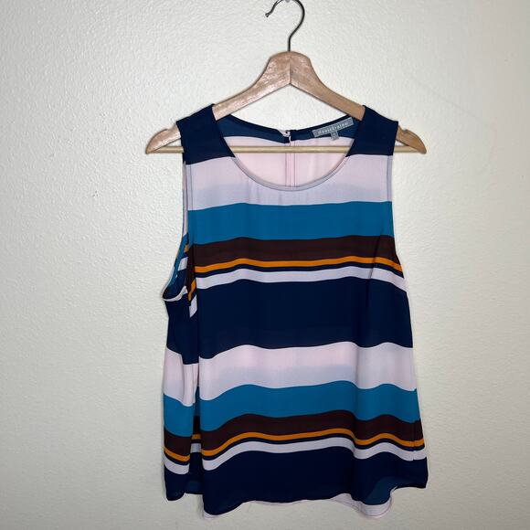 Daniel Rainn Blue White Stripe Tank PXL - Picture 1 of 8